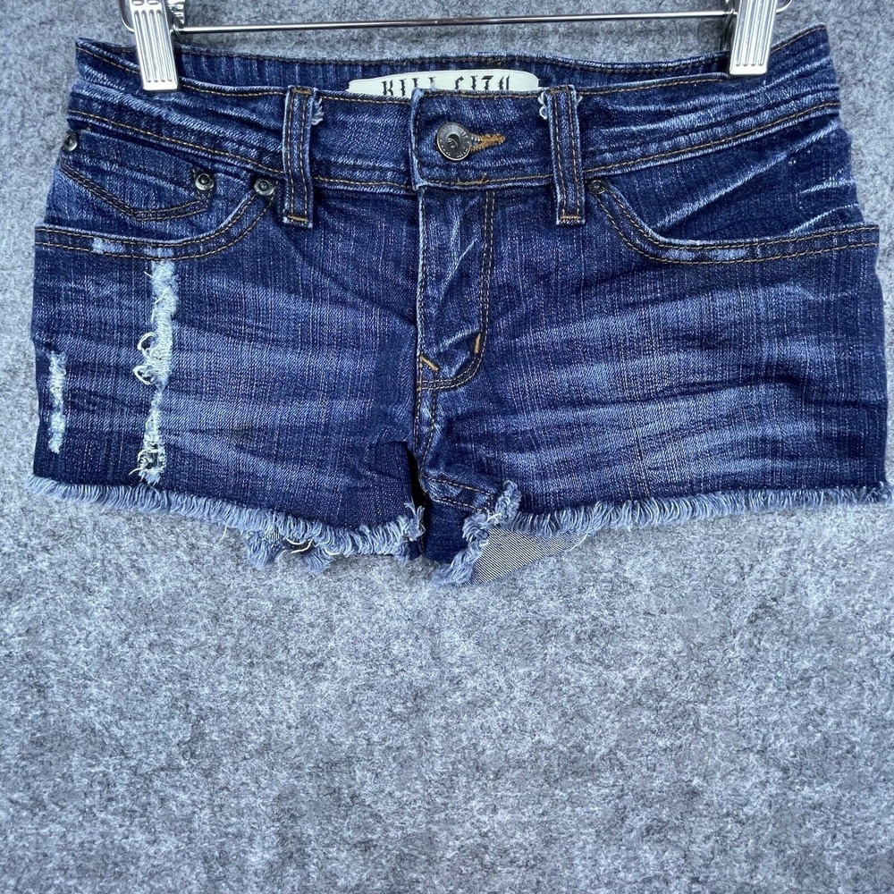 Kill City Conspirators Cutoff Jean Shorts Womens 26 Denim Jorts Raw Hem Thrashed